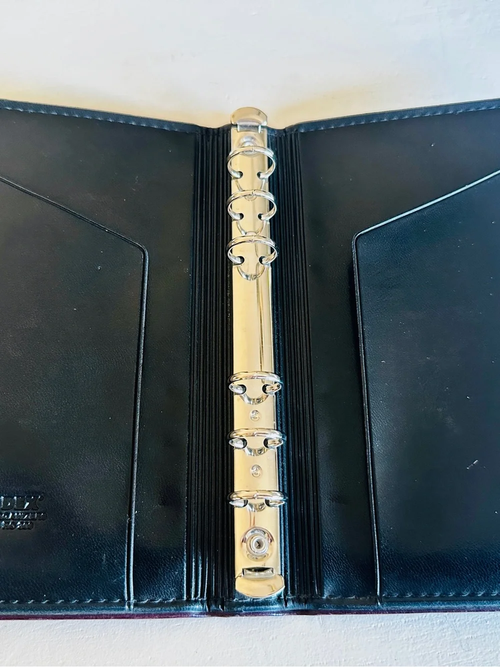 ROLODEX small leather binder- Burgundy